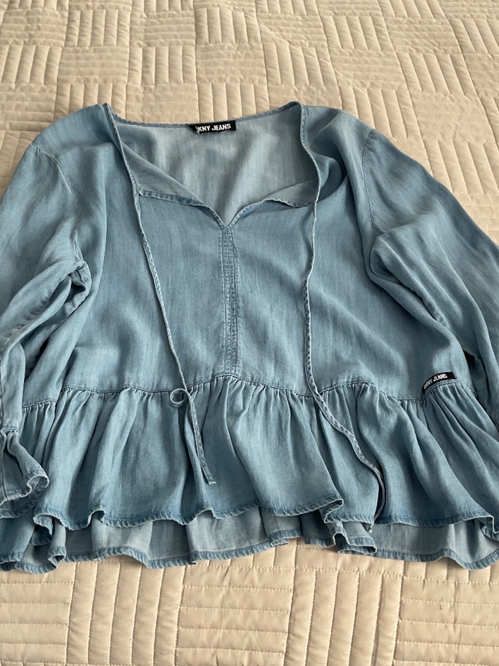 DKNY Peasant Top - Denim